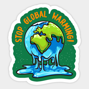 Stop Global Warming Climate Change Earth Day Sticker